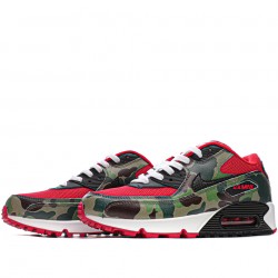 Nike Air Max 90 "Reverse Duck Camo" Infared/Black/Camo Running Shoes CW6024 600 Unisex