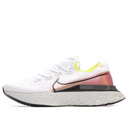 Nike Epic React Flyknit "Infinity" Platinum Tint/Black-Pink Blast CD4371 004 Unisex Running Shoes