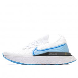 Nike Epic React Flyknit "True White" True White/White/Pure Platinum/Photo Blue Running Shoes CD4371 101 Unisex