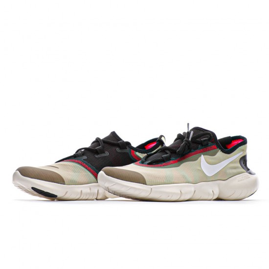 2020 Nike Free RN 5.0 White/Black/Olive Unisex Running Shoes CI9921 300