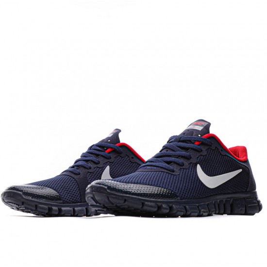 Nike Free Run 3.0V2 Black/White/red/Navy Mens Running Shoes
